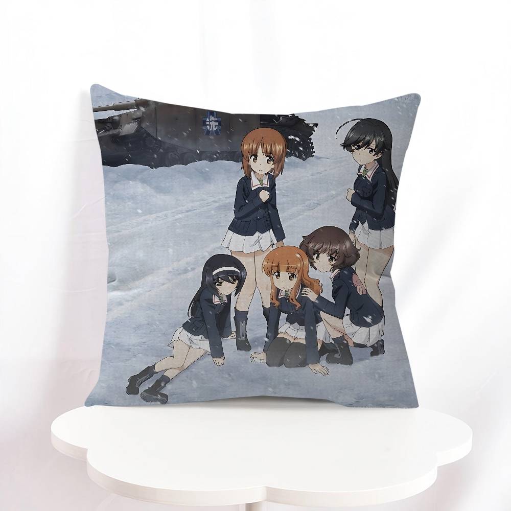 Girls Und Panzer Das Finale Omslag Med Kort Plyschtryck För Vardagsrum Soffdekoration Kuddfodral Örngott