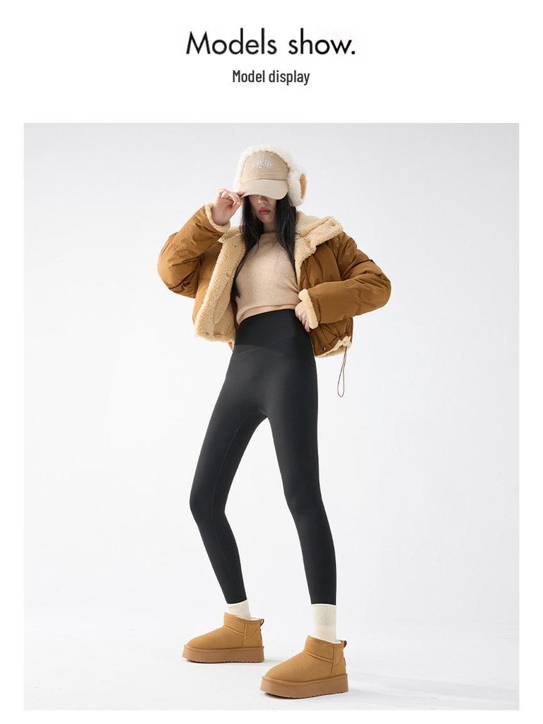 913# Women's Fleece-lined Slimming Leggings: Thick, Warm, Shaping Shark Pants for Autumn/Winter