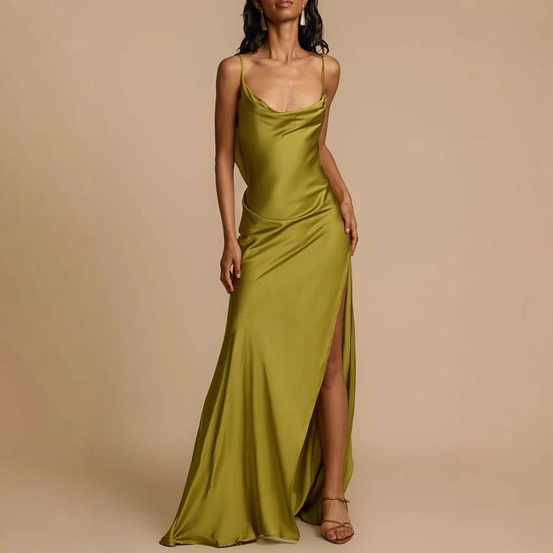 European Style Spring and Summer Spaghetti Strap Maxi Dress INS Casual Loose Fit Vacation