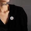 Flower Brooch Women Sparkling Rhinestones Chrysanthemum Shape Lapel Pin Sophisticated