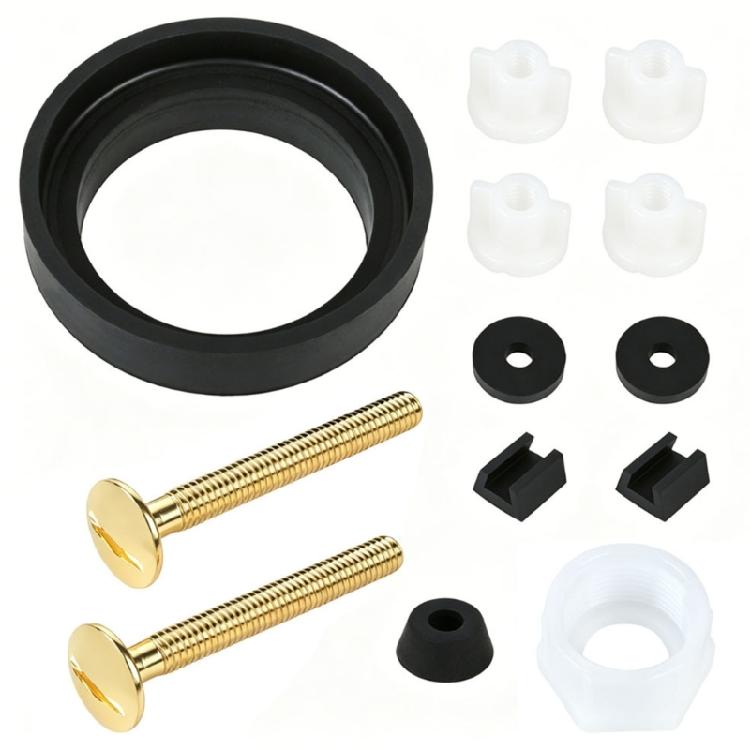 Toilet Tank Mounting Bolt Set with Main Seal 99-660 , 70 Mm Bolts, Washers and Spacers, Bathroom Repair Hardware for Tank Installation and Service