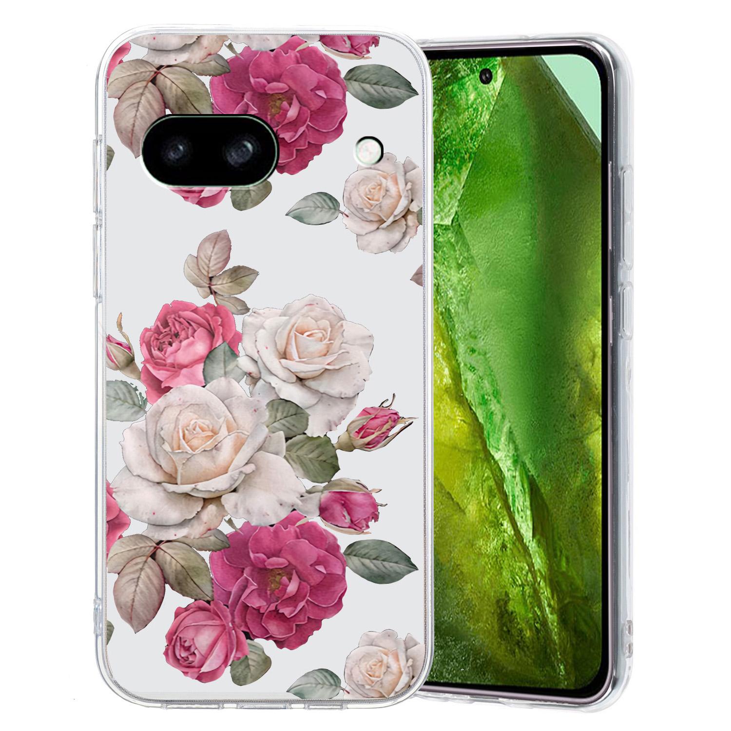 

For Google Pixel 7a Case Anti-Drop Pattern Printing TPU Phone Cover Peony