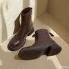 Fashion Autumn Winter Women Ankle Boots Casual Back Zippers Low Heels Shoes Ladies Vintage Short Booties