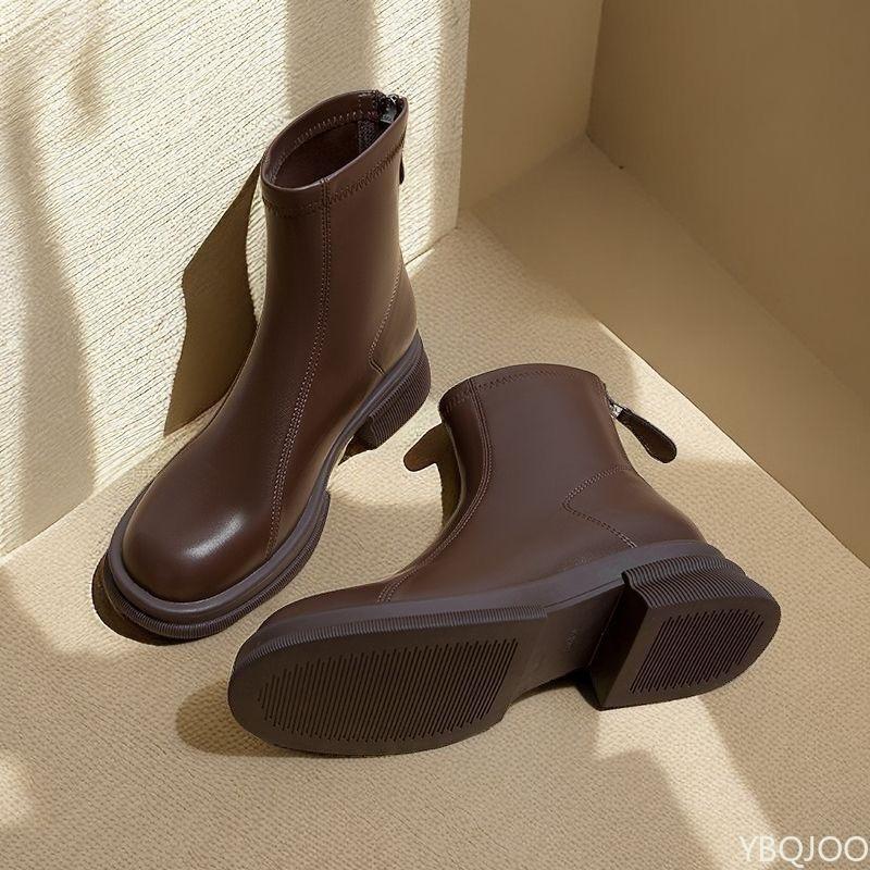 Fashion Autumn Winter Women Ankle Boots Casual Back Zippers Low Heels Shoes Ladies Vintage Short Booties