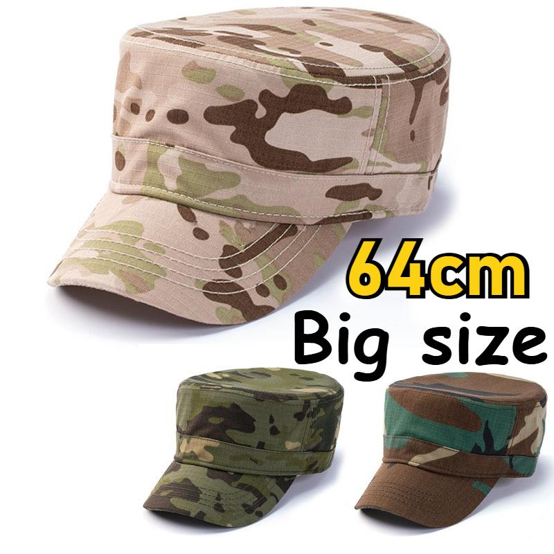 My Extreme Outdoor Activities Men's Army Green Big Size Camouflage Military Hats Tactical Sport Snapback Dad Hats Outdoor Sun Protection Sun Hat Casual Versatile Flat Cap 60-64Cm