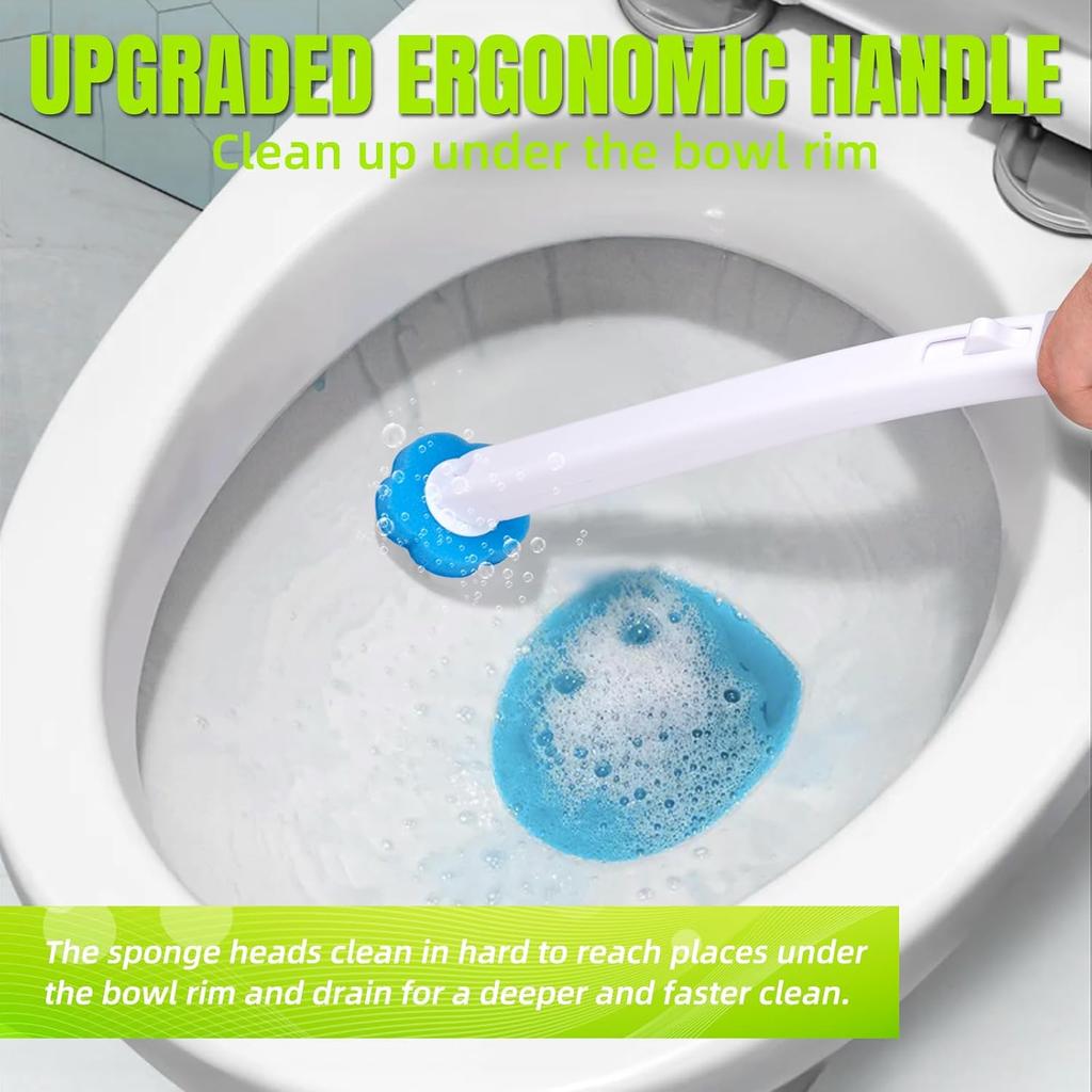 Disposable Toilet Brush Toilet Wand Refills Extended Handle With 12 Cleaner Refills Toilet Brush For Toilet Bowl Cleaners Bathroom Cleaning