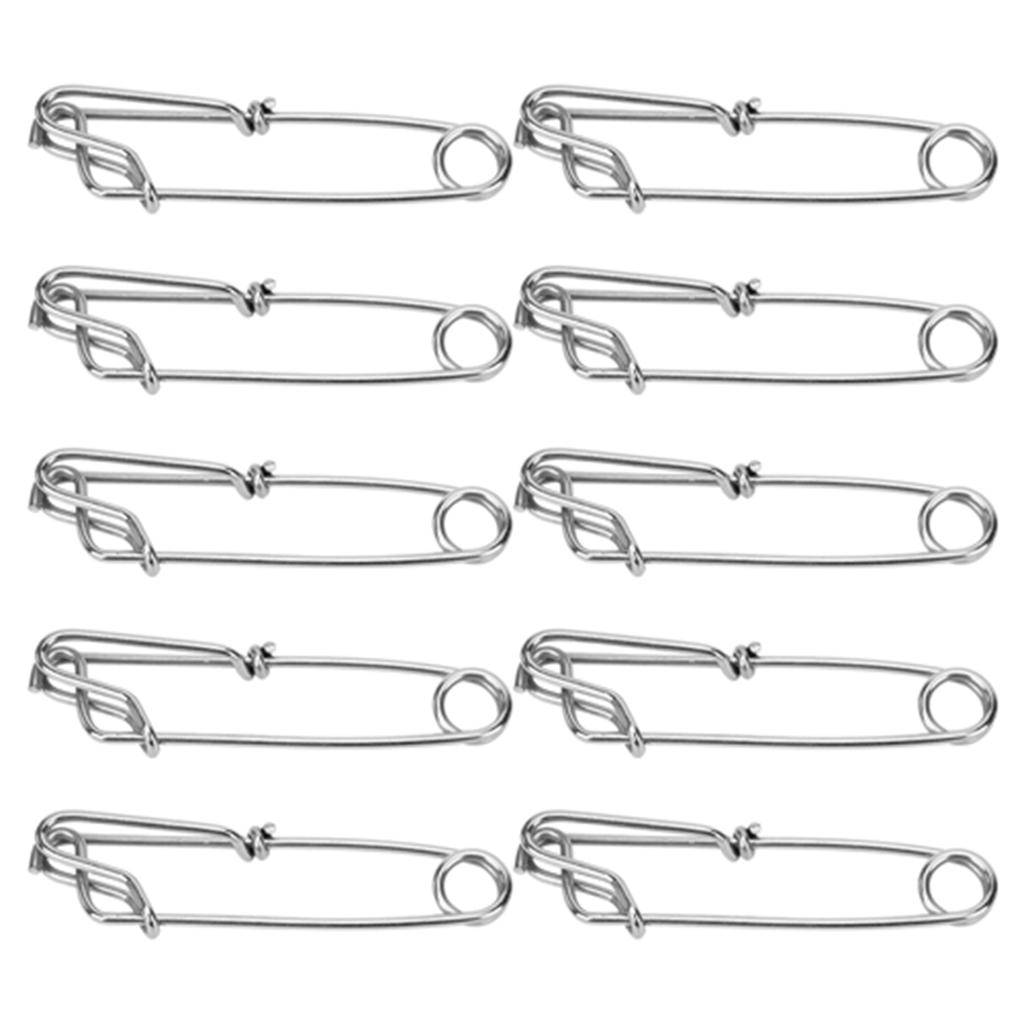 10Pcs Stainless Steel Longline Branch Hangers Snap Clip Tuna Clamp Fishing Tackle 2.6X100mm