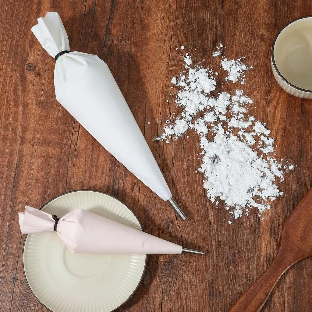 4PCS Pastry Bags Reble,White Cotton Reble Piping Bag, Hanging Big Pipings Bags, Used to Decorate Various Cake Cookies, Cream Puff, Ice Cream, Donut