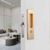 Concealed Sliding Door Lock Recessed Installation Metal Locking Mechanism for Indoor Outdoor Use Bathroom Balcony