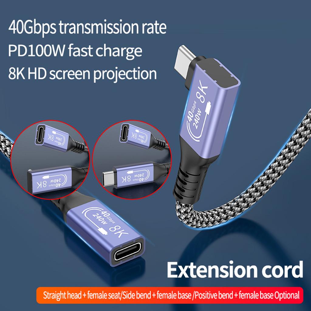 USB C Extension Cable USB C 4 Data Cable 40Gbps Data Speed with PD240W Charging for Enhances Device Connectivity