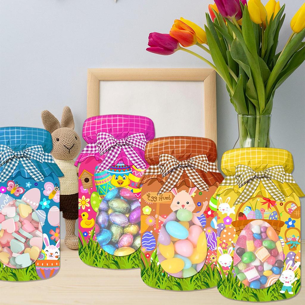 Ostern Goodie Bags 9 Oster Einmachglas Karten Hasen Leckerli Tüten Kompakte Zellophantüten Oster Goodie Bags für Ostern Geburtstag