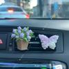 New Style Potted Tulip Butterfly Car Fragrance Diffuser Car Interior Air Conditioning Vent Aroma Stone Decorative Accessory for Women