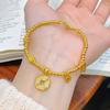 Diamond-Studded Beaded Bracelet Women's 24K Gold AU999 - Round Gold Beads, Sparkling Diamonds, Ideal for Daily Commute