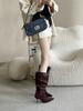 European and American temperament versatile suede pointed high-heeled boots