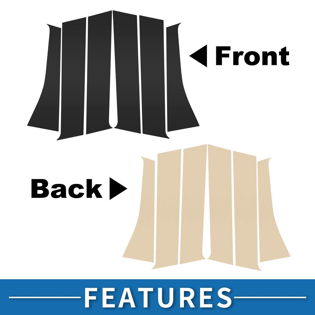 ABSOPRO Door Pillar Window Trim Stickers for Pillar Door Outer Exterior Compatible with Mitsubishi Outlander Anti-Scratch Posts, Covers, Black,