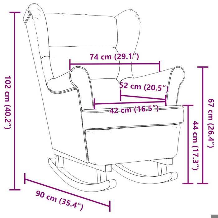 VidaXL Chaise à bascule vert foncé 74x90x102 cm tissu, chaise, siège de salon, bascule, chaise de salon 4016924
