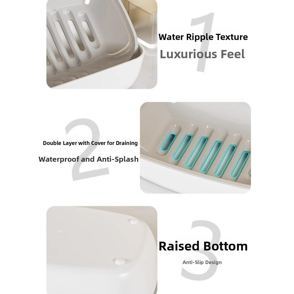 Waterproof Drain Soap Box Plastic Soap Dish Holder Soap Storage Soap Storage Rack Travel