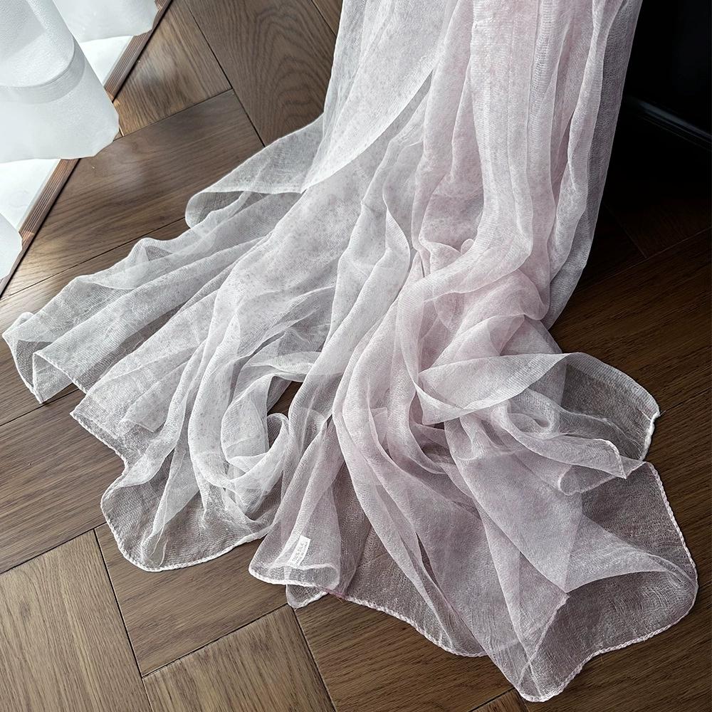 10% Seidenschal für Damen Farbverlauf Sonnenschutz Stola Vielseitig Dünn High-End-Feeling Wickeltuch Retro Gazeschal für Damen