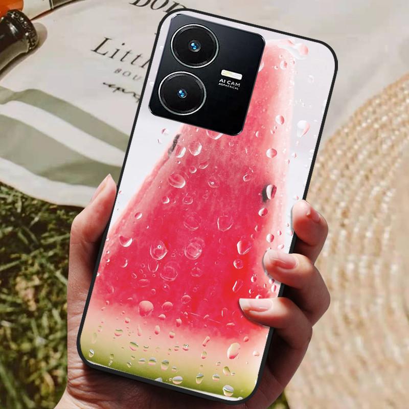 Für Vivo Y22 Hülle Weiches Silikon Stoßfeste Handyhülle für Vivo Y22 Y22s Y 22 s Hüllen Y 22 2022 Schwarzer Bumper Schutzhüllen