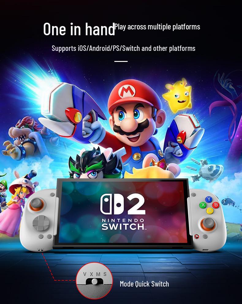 D8+ Extendable Bluetooth Dual-Mode Game Controller with Hall Effect Triggers & Macro Back Buttons for Switch, Android & iOS