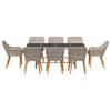 vidaXL Garden Dining Set 9 Pcs Light Grey Poly Rattan