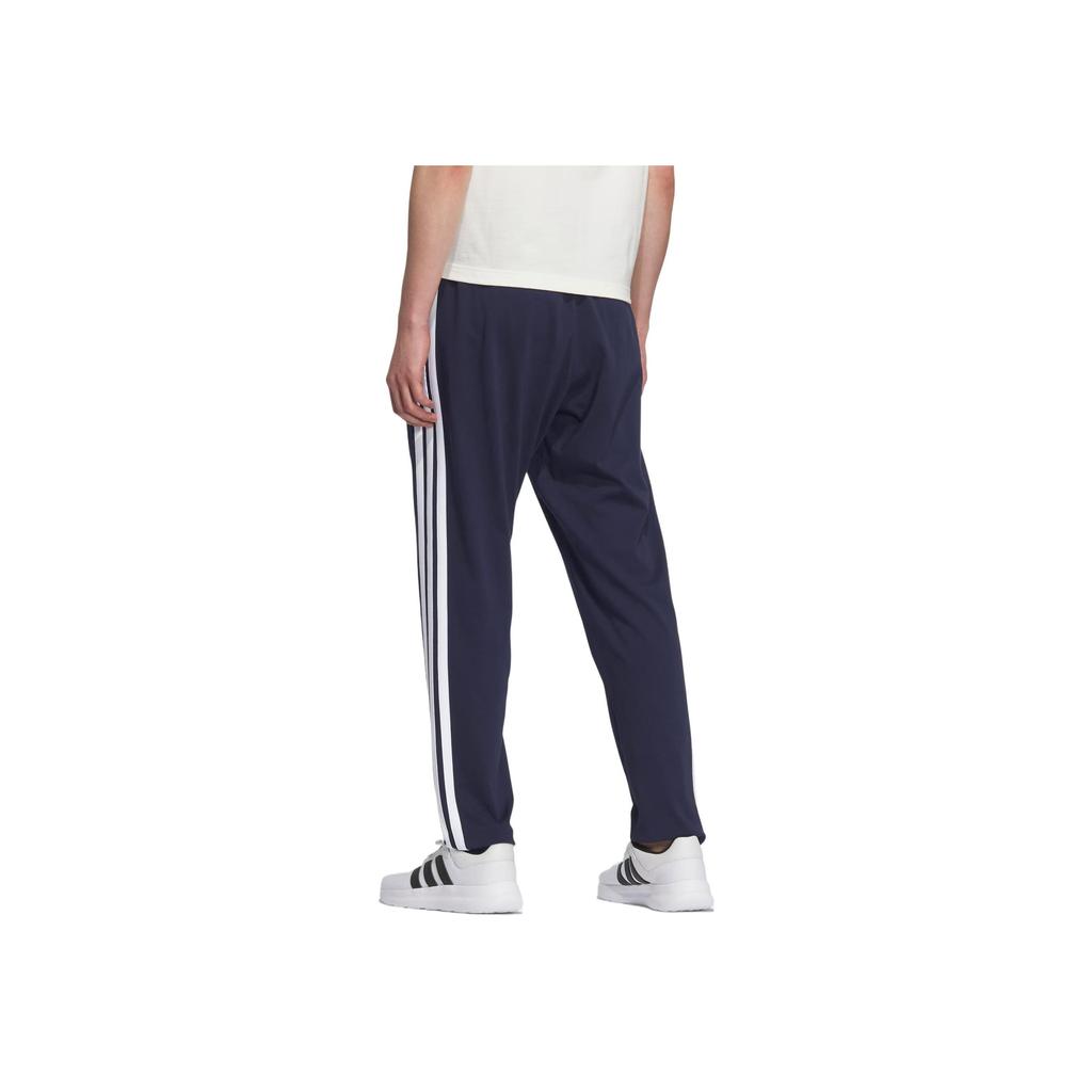 Adidas Essentials Single Jersey Open Hem Side Stripe Retro Classic Fashion Casual Pants Unisex Pants Legend-Ink-Blue White KB0785