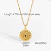 Stainless Steel Pendant Necklace Cubic Zirconia Charm Neckchain Unisex Clavicle Chain Gold Plated Waterproof Jewelry
