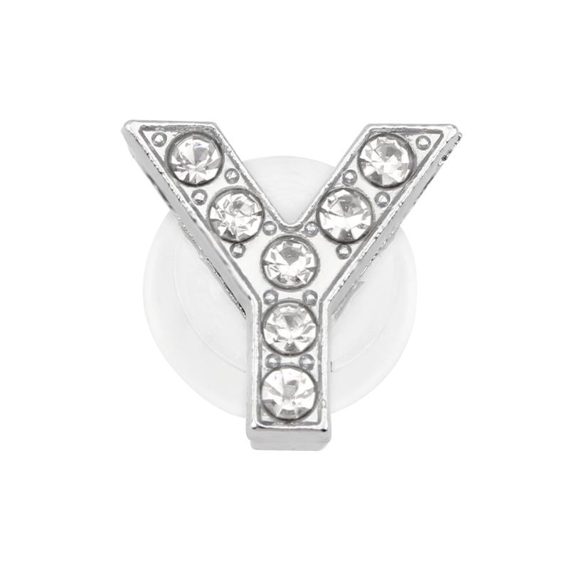 1PC Shoe Charms Glitter Rhinestone Letter Crystal Alphabet Shoes Charm Decorations Jewelry Slider Bracelet Wristbands Accessorie