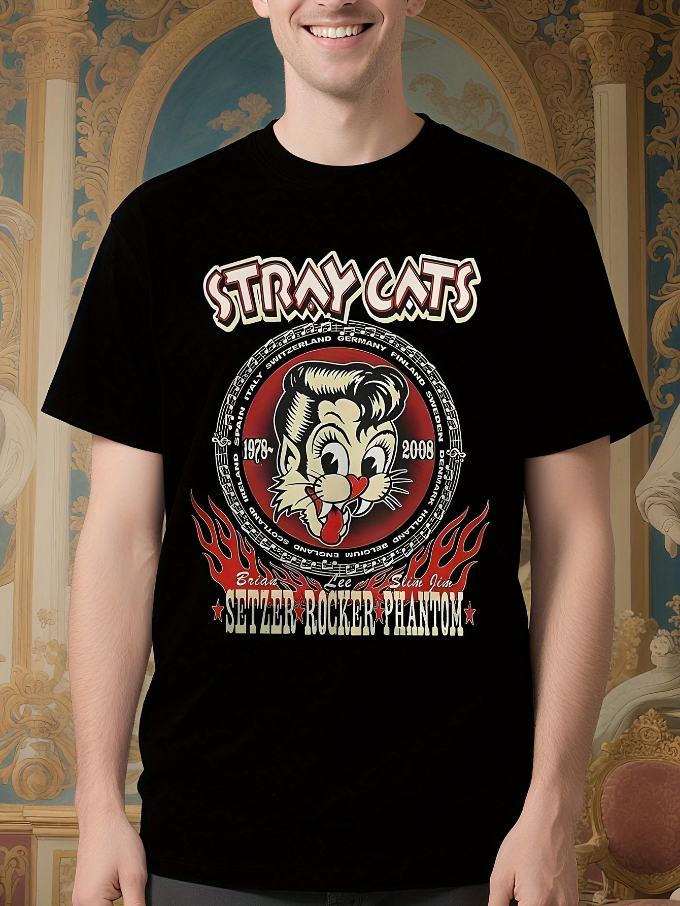 Vintage STRAY CATS Rock Band Graphic Tshirt - Retro 1980s... XXL