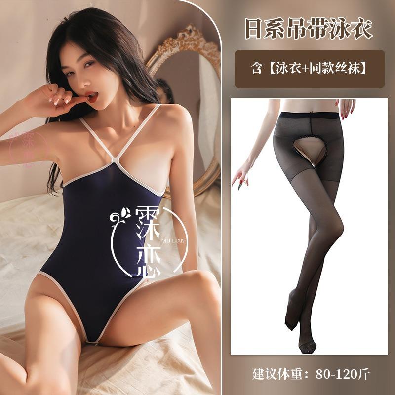 Sexy Dessous Einteiler Strapsbadeanzug Verführung Offener Schritt Sexy Reine Begierde Heiße Leidenschaft Kleidung