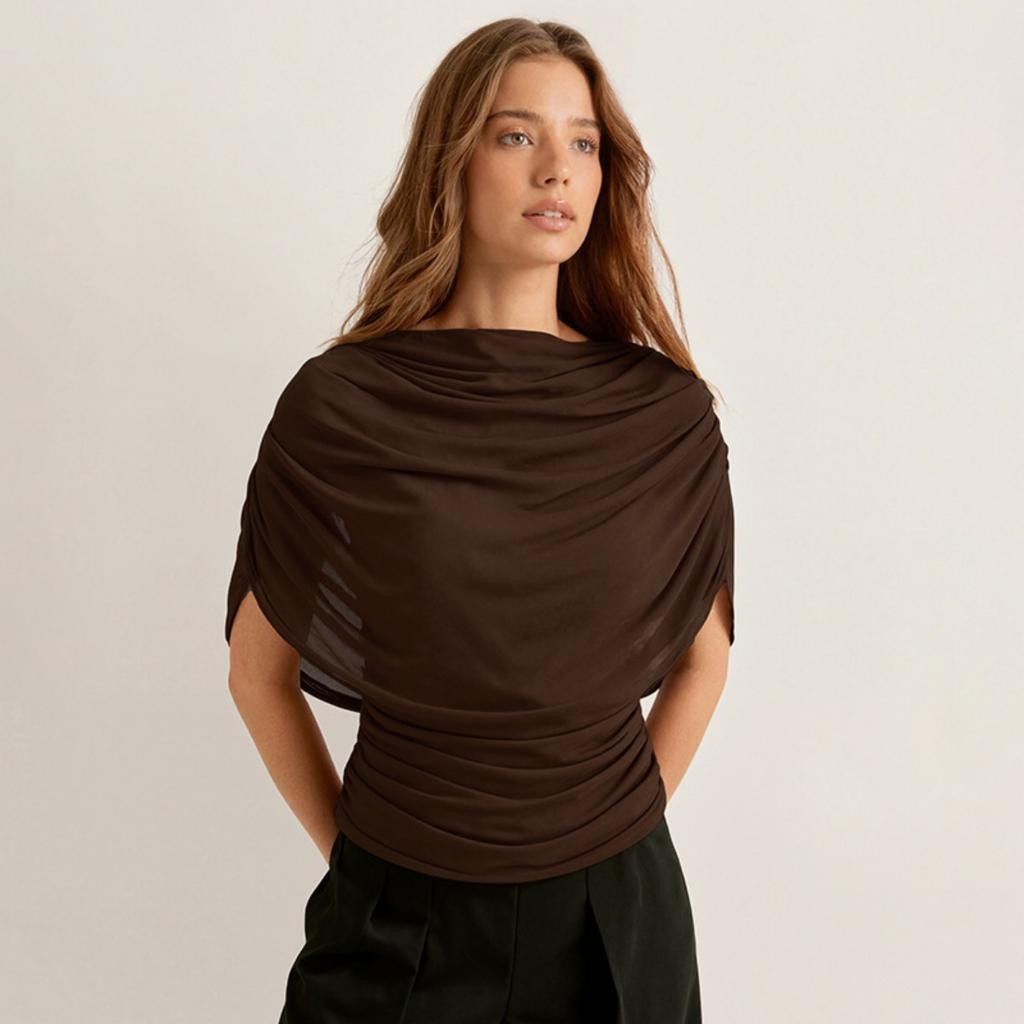 Fall Winter Women's European American Style Draped Scarf Collar Sleeveless Slim Fitted Crop Top