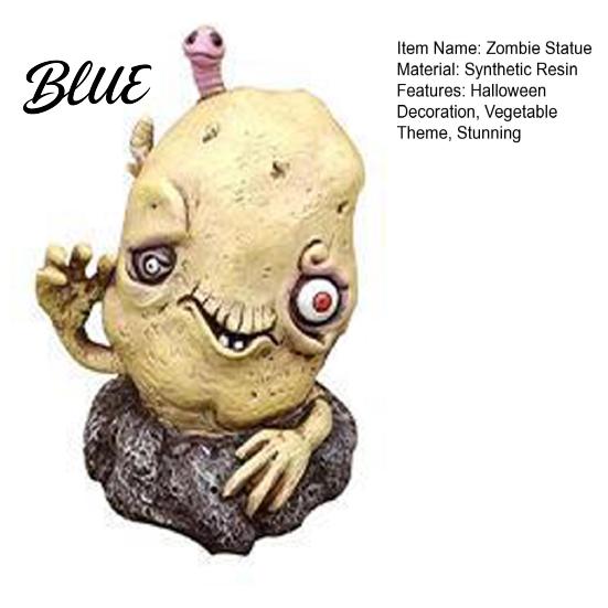 Halloween Yard Ornament Vegetable Zombie Statue Spooky Carrot Potato Garden Radish Sculpture Sculpture Resin Outdoor Decoration for Patio,