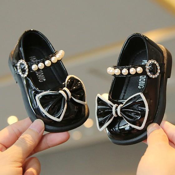 Spring and Autumn New Baby Girl Princess Small Leather Shoes Girls' Single Shoes 1-2 Year Old Baby Children's Non-slip Toddler Shoes