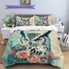 Map Flower Bird Pattern Bedding Quilt Set  Home Decoration  Gift (1 * duvet cover + 2 * pillowcase  without core)