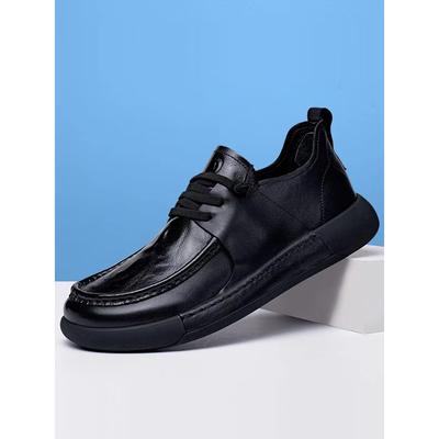 Herbst neue Leder Herren Freizeitschuhe Herren Britischer Stil runder Kopf ein Pedal Lederschuhe Board Schuhe einzelne Schuhe beliebte Herrenschuhe