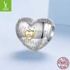 S925 Sterling Silver Plated Love Beaded Jewelry Accessories, Romantic Valentine'S Day I Love You Beads