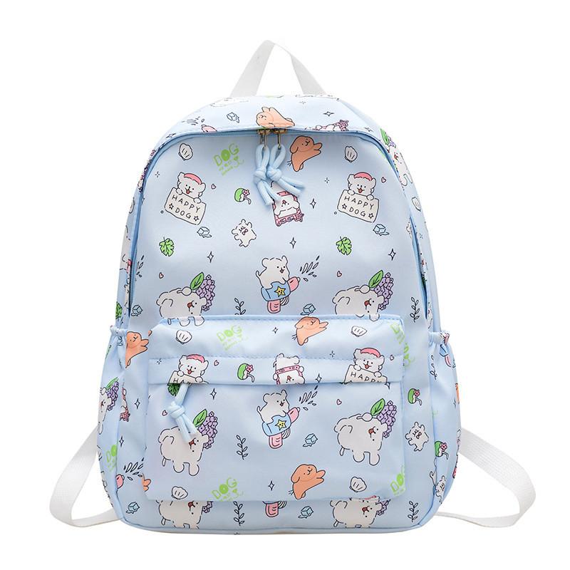 Capacity Large Simple Backpack With Maltese Print Design For Students Daily