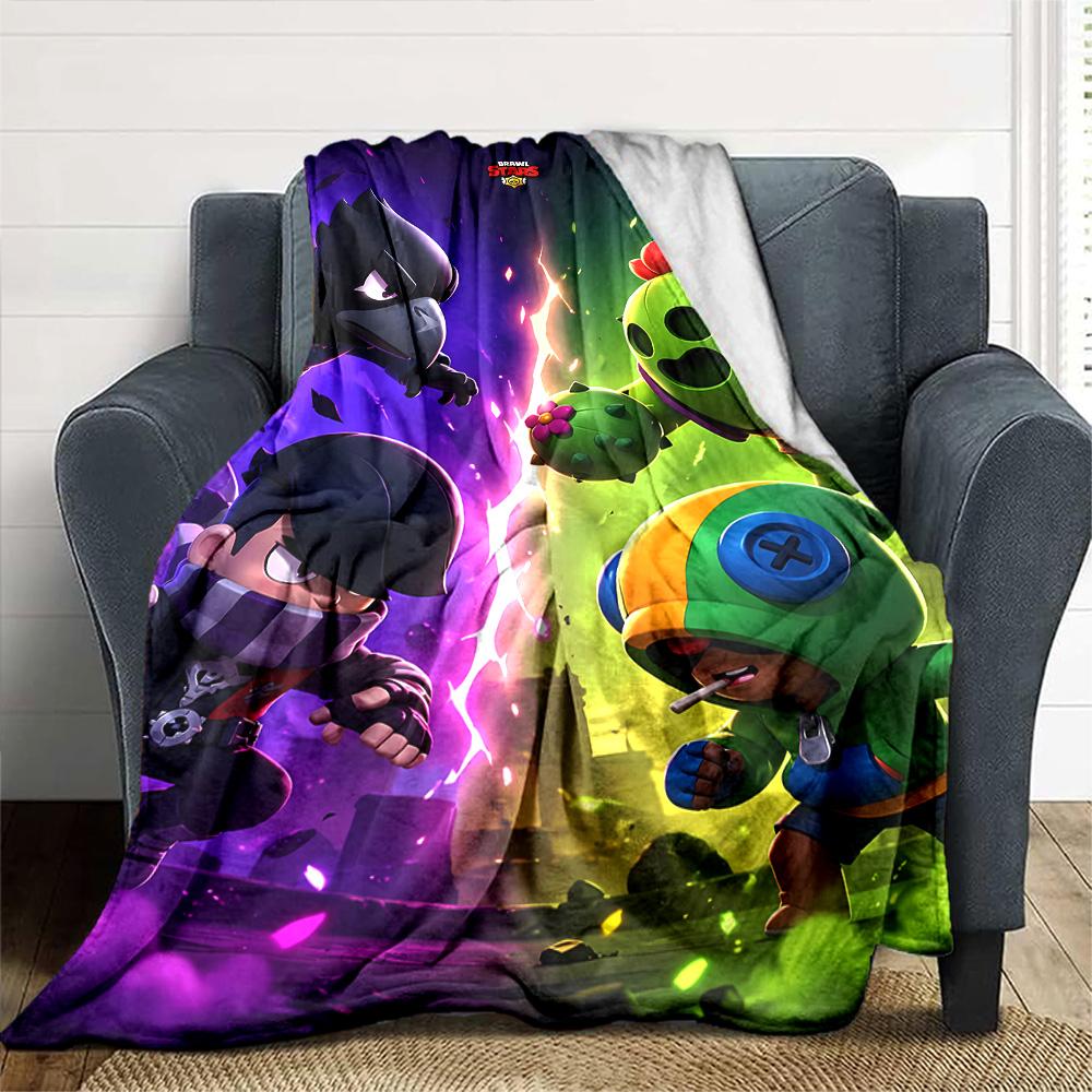 Brawl Stars Blanket Durable Comfort Great for Office Picnics Office Chair for All Seasons Playful Design Ideal Gift For Birthday Valentine'S Day
