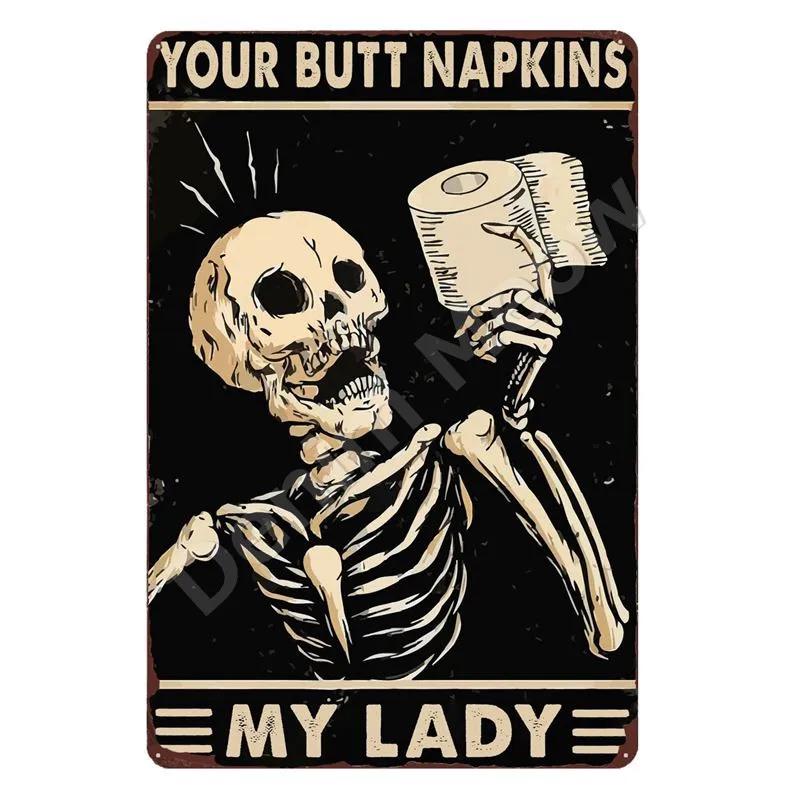 Skeleton Vintage Metal Tin Sign, You and Me We Got This Skull, Retro Plate for Bar, Pub, Cafe, Wall Decor, Love Gifts for Fam