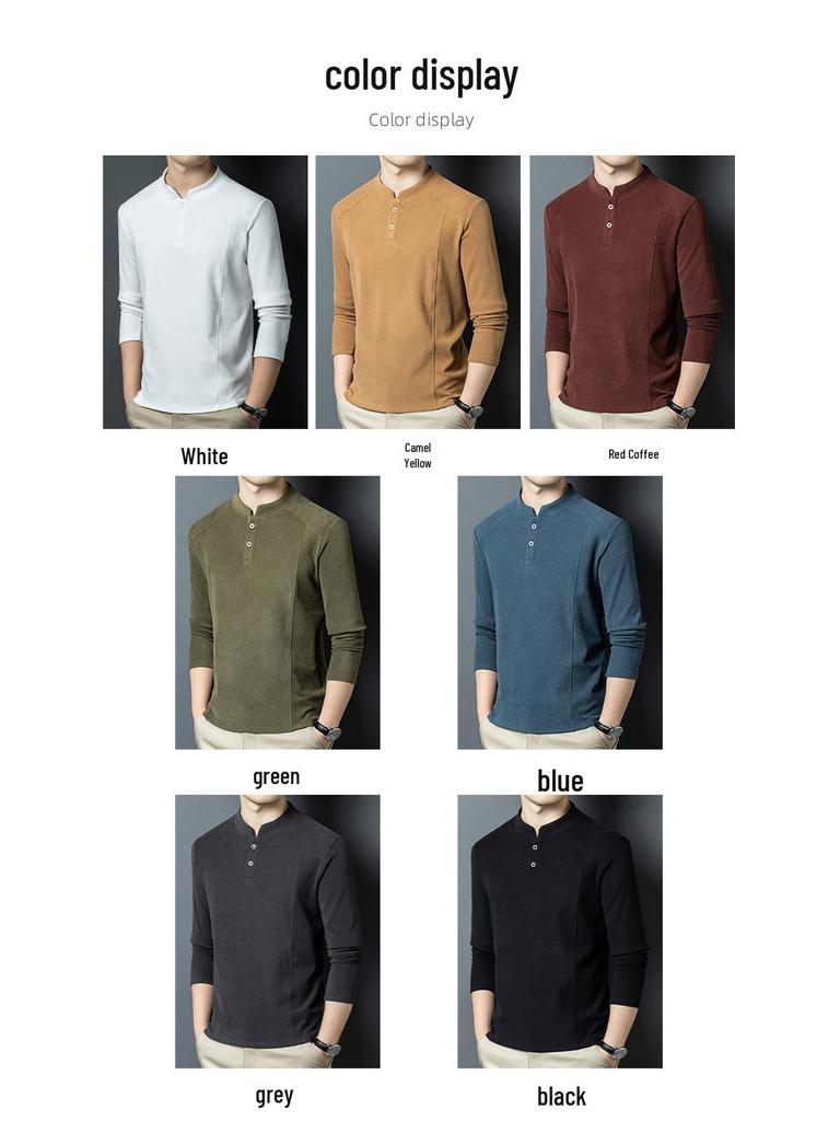 Men's Skin-Friendly Woodpecker Polo Shirt - Warm German Velvet, Stand-Up Collar, Casual Business, Autumn/Winter