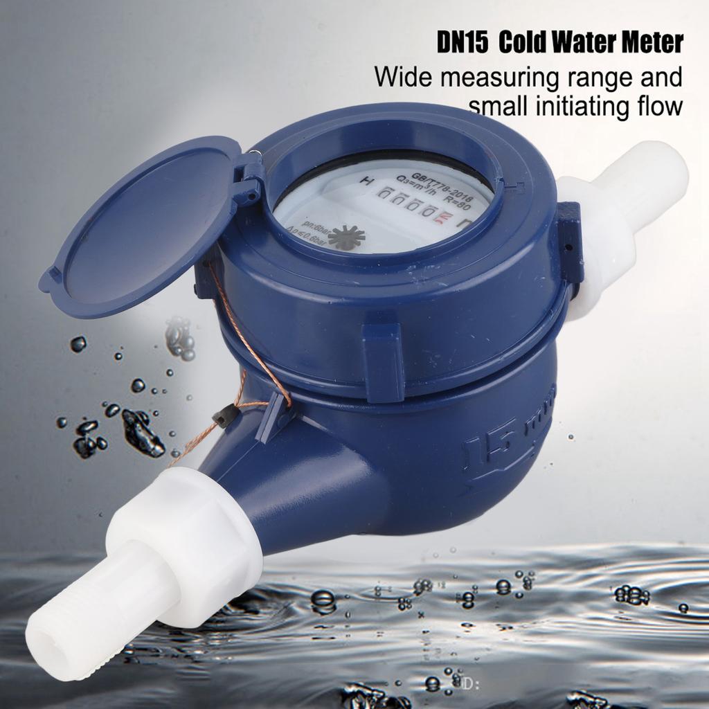DN15 Garden Home Plastic Cold Water Meter Single Water Flow Wet Table Measuring Tool