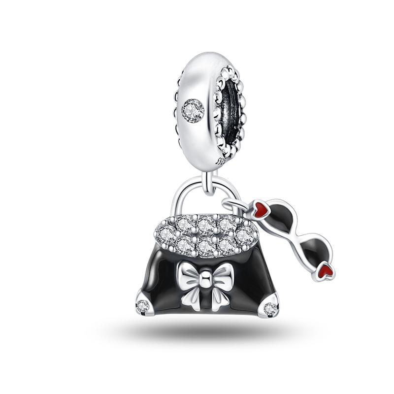 925 Silver Color Fashion High Heels Lipstick Camera Charms Bead Fit 3mm 925 Bracelets DIY Mother's Day Jewelry Gift