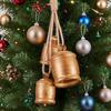 For Christmas Bell Decoration Vintage Rustic Bells With Rope For Wall Hanging For Farmhouse Living Room Accents
