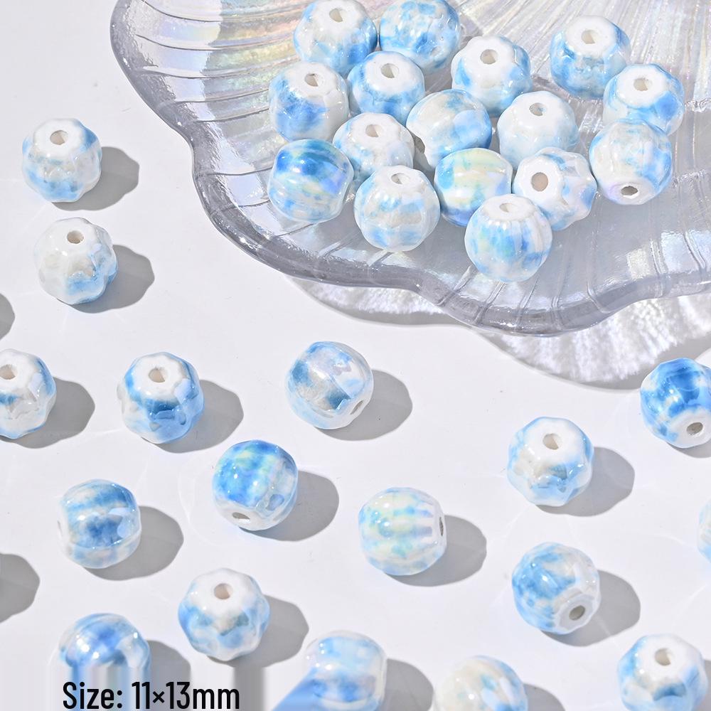 Blue Series Japanese Ceramic Seashell & Heart Beads for DIY Jewelry