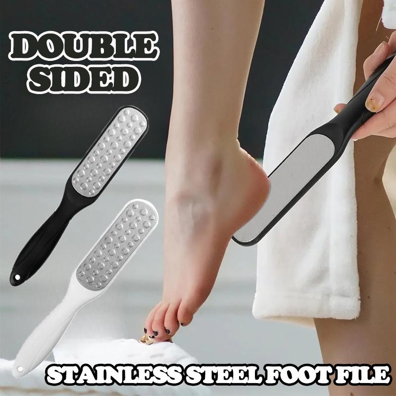 1pc Stainless Steel Foot File Double-Sided Foot Rasp Callus Remover Professional Pedicure Tools Foot Scrubber Dead Skin Remover