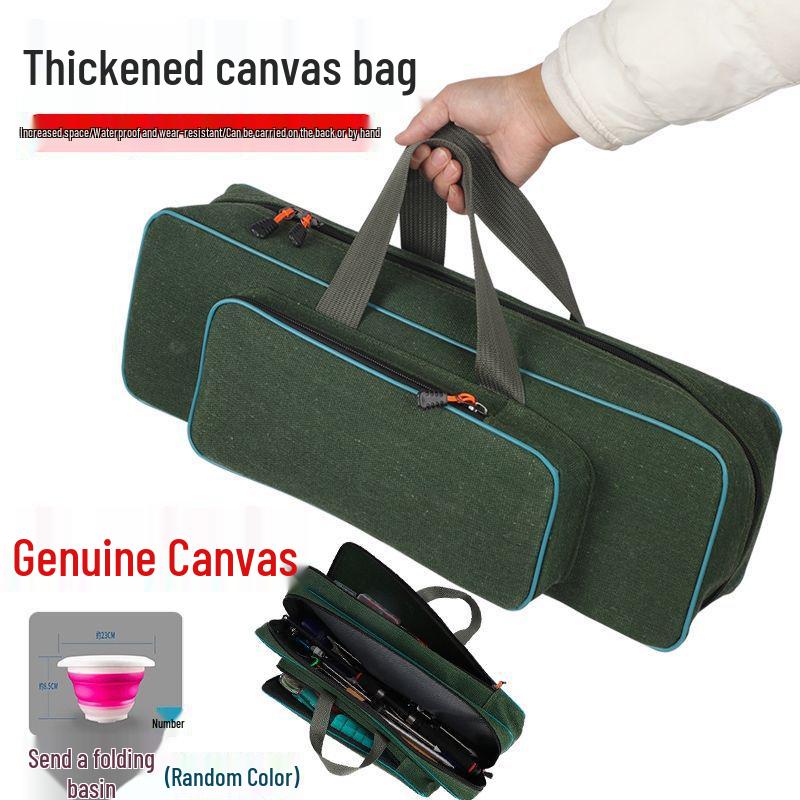 A1R50~80cm Portable Mini Fishing Gear & Rod Bag - Multifunctional Short Rod & Ice Fishing Bag