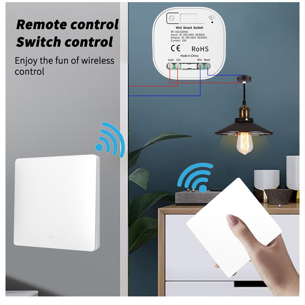 RF433 Wireless Remote Control Smart Switch - Battery-Free, Wiring-Free, Dual Switch For Smart Home Lighting Appliances Up To 10A