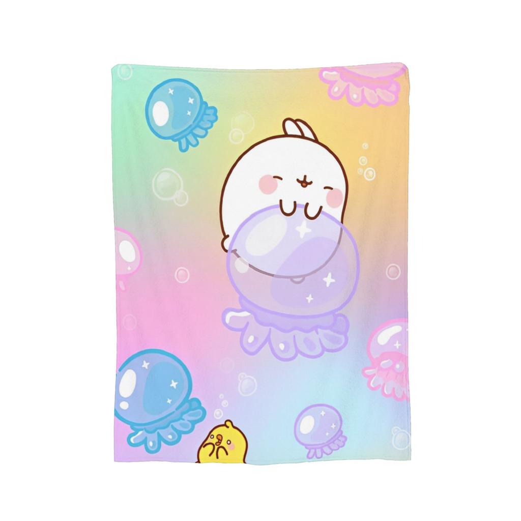 Cartoon M-Molangs and Piupiu Blankets Fleece Winter Multi-function Lightweight Thin Throw Blankets for Bed Couch Bedspreads