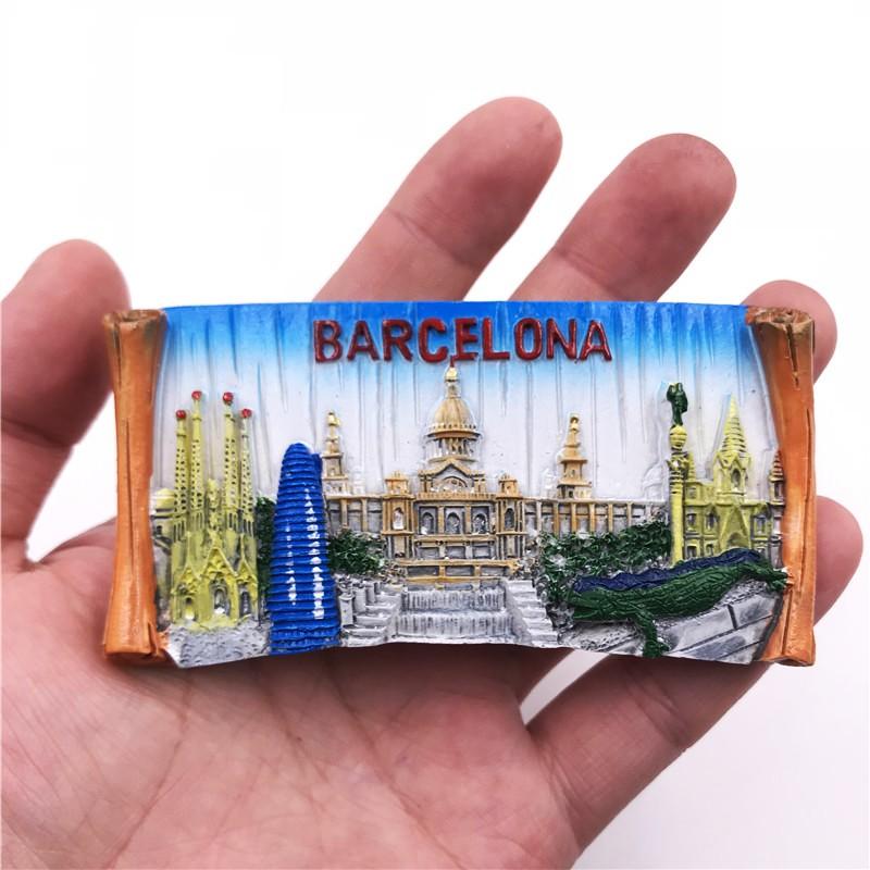 Kühlschrankmagnet mit Spanien-Land-Souvenir, Madrid, Barcelona, Magnetmagnete für den Kühlschrank, Kunstharz, bemalt, dekoratives Kunsthandwerk