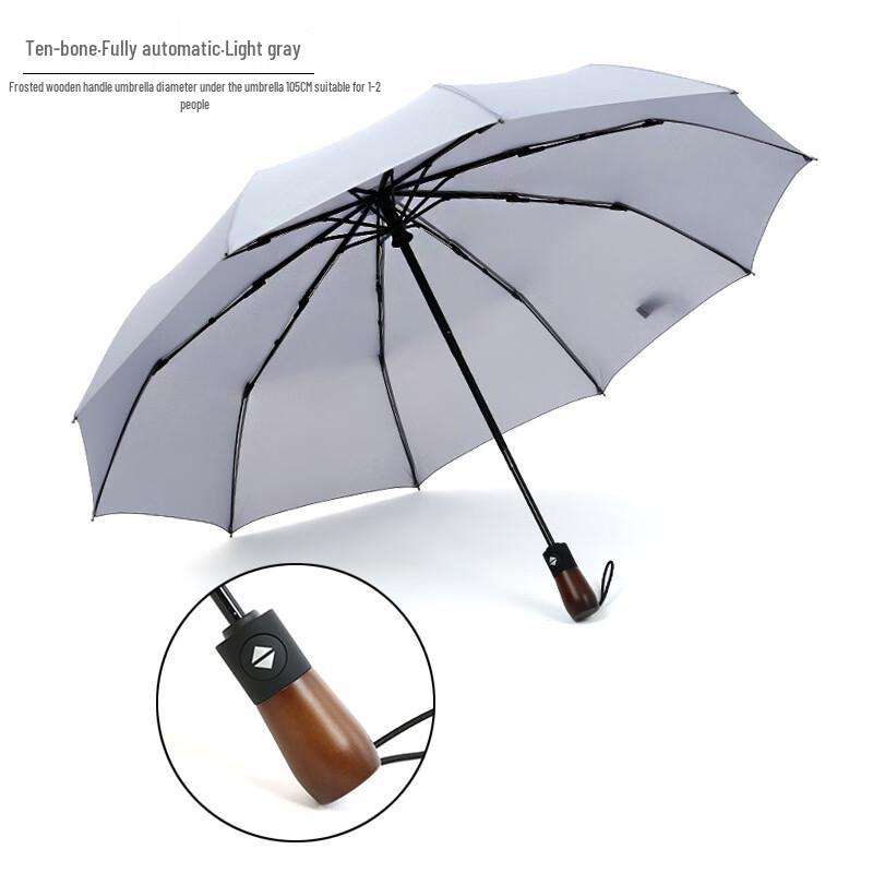 Nanqiao Wooden Handle Automatic 10-Rib UV Umbrella